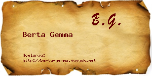 Berta Gemma névjegykártya
